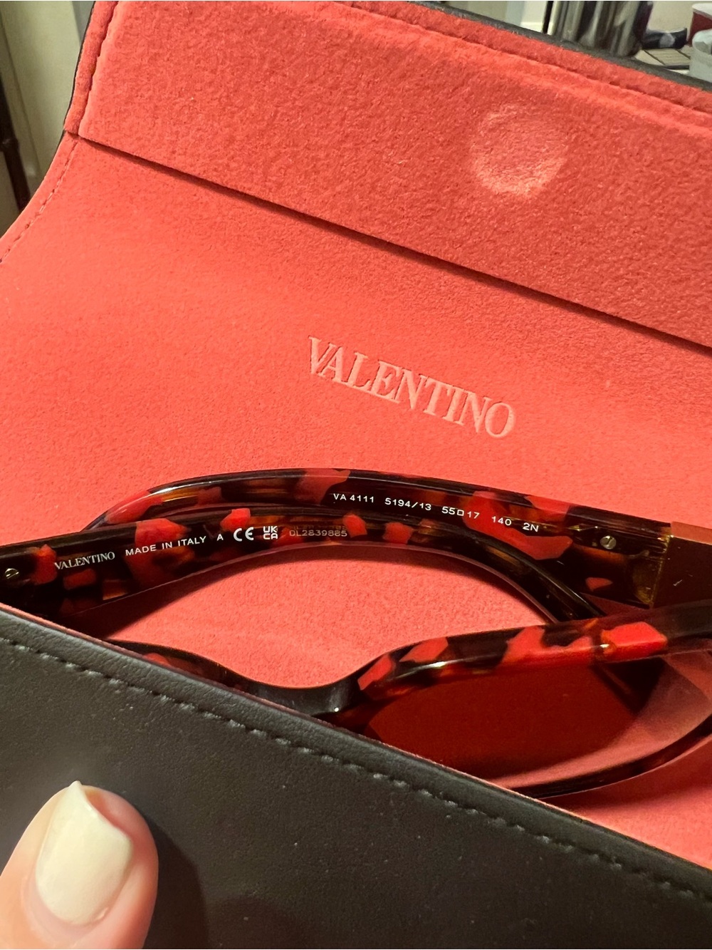 Valentino Red Tortoiseshell Frame Sunglasses with Red Lenses